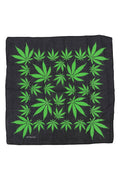 Hemp Leaf Cotton Bandana: AS SHOWN / ONE SIZE
