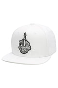 Middle Finger Up Skeleton Cotton Snapback: GRAY/BLACK / ONE SIZE