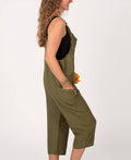 Hemp Viscose Slouchy Overalls - Moss: LG/XL
