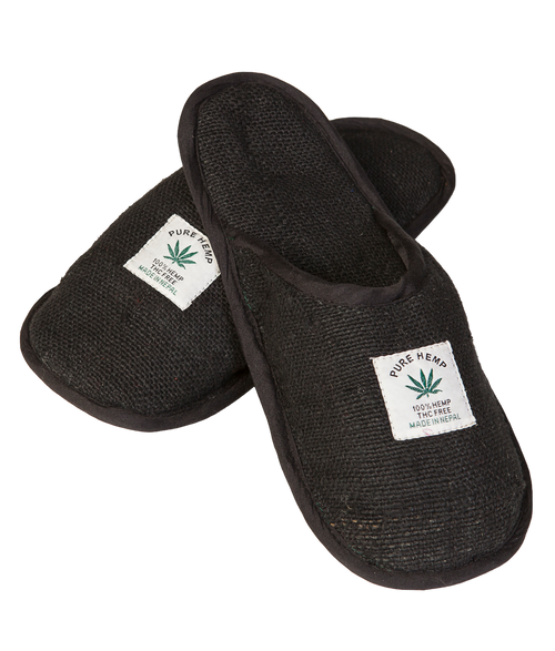 Hemp Slippers: Large / Black