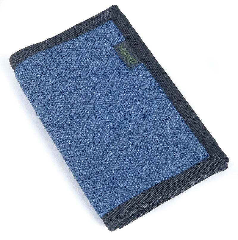 W103-H The Eight Compartment Hemp Trifold: Indigo