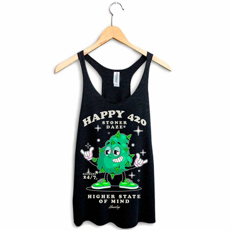Happy 420 24/7 WOMENS RACERBACK: MEDIUM - Get Hempified Store