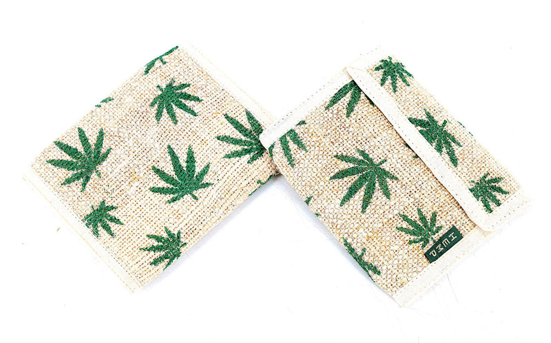 100% Hemp Designed Tri-Fold Wallet: HEMP LEAF