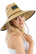 High Life 420 Hemp Patch Straw Lifeguard Hat NATURAL/BLACK / ONE SIZE