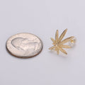 Gold Hemp Leaf Earrings