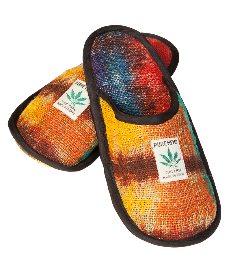 Hemp Slippers: Large / Rainbow
