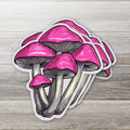 Illustrated Pink Mushroom Cluster Sticker : 2