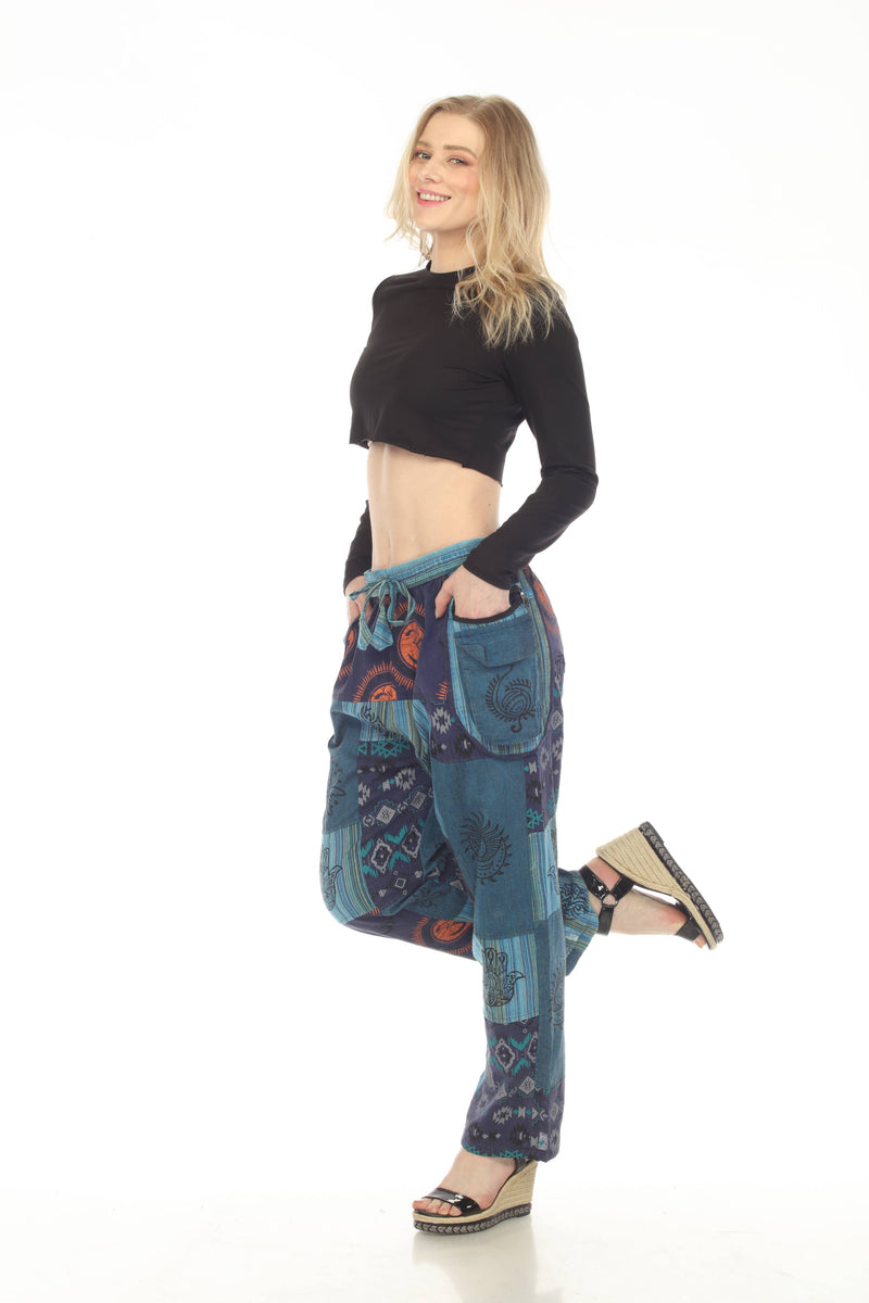 Cotton Patchwork Zip Pocket Yoga Pant D729 : M