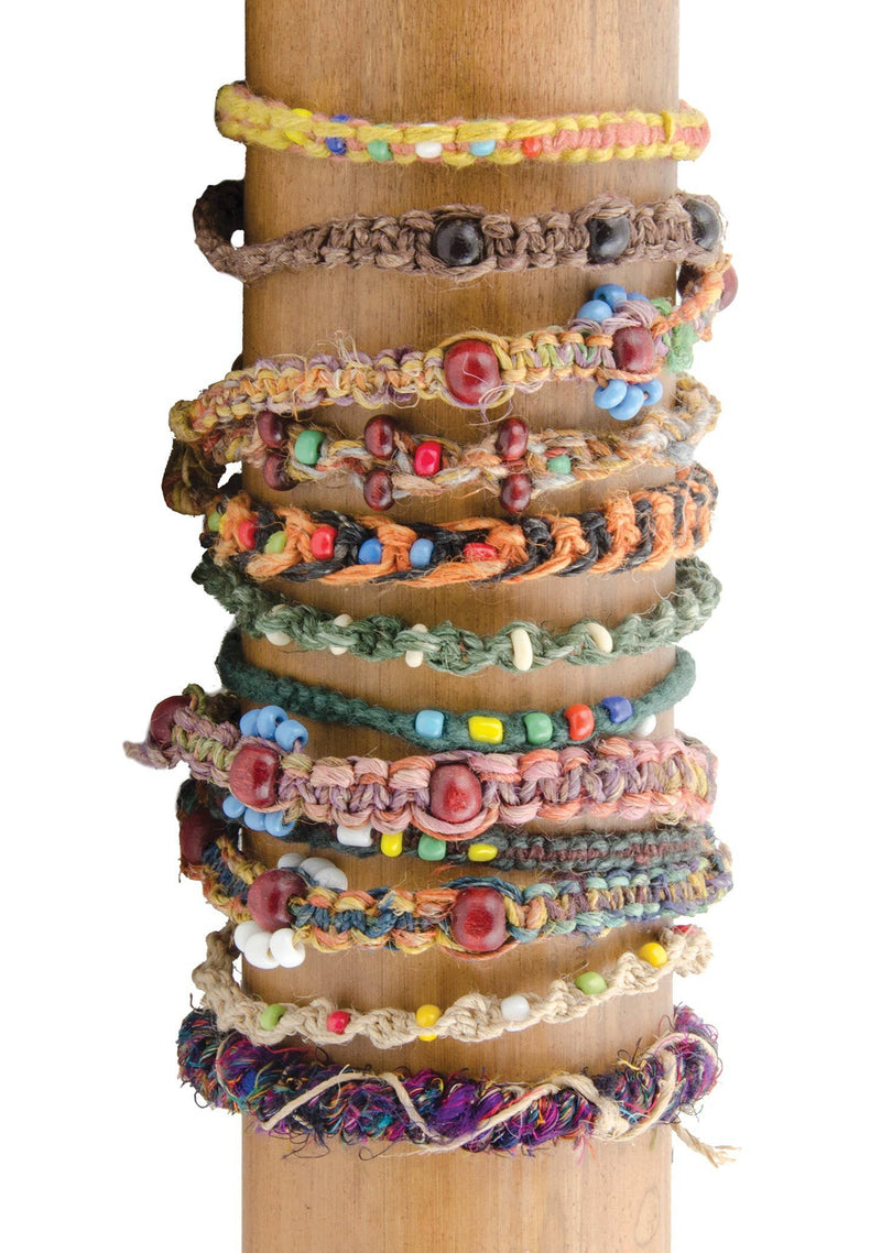 Hemp and Fancy Mixed Thread Bracelets