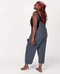 Hemp Viscose Slouchy Overalls - Midnight: LG/XL