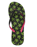 Women's Weed Flip Flops & Mesh Bag Set: Black / S 5-6
