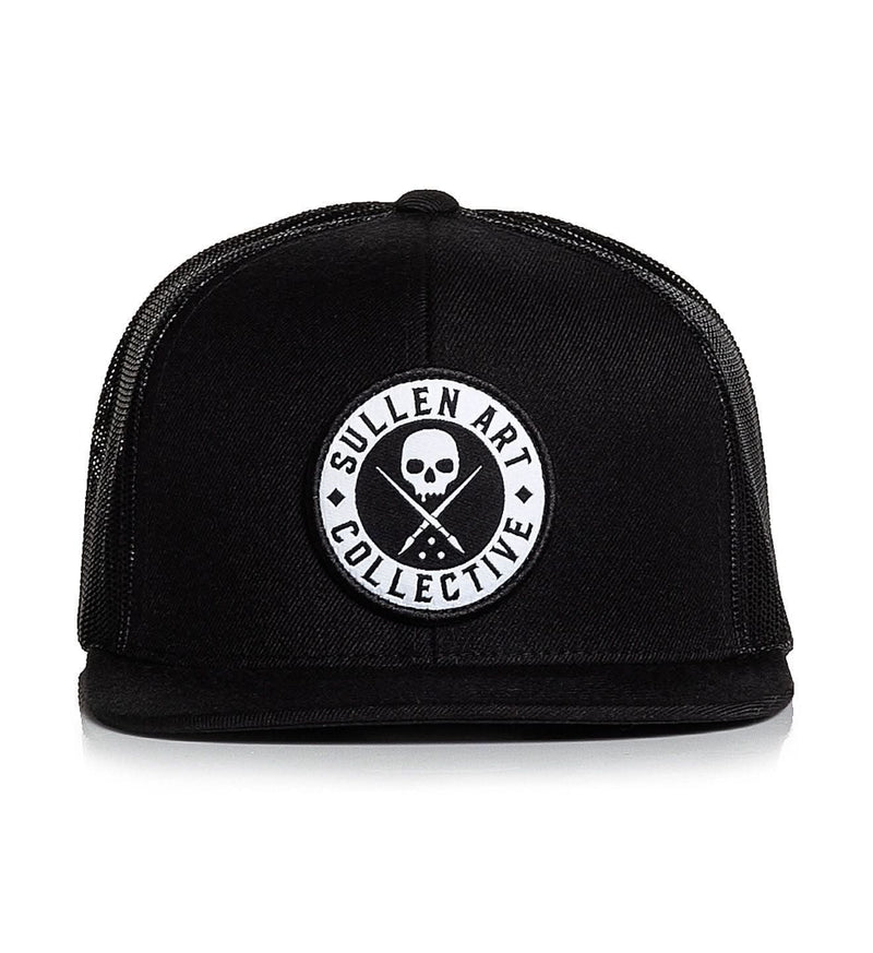 BOH Mesh Snapback Hat: Black/white
