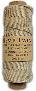 Hemptopia Hemp Twine spool, 225ft, 100% Natural: Natural