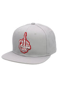 Middle Finger Up Skeleton Cotton Snapback: GRAY/BLACK / ONE SIZE
