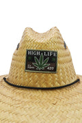 High Life 420 Hemp Patch Straw Lifeguard Hat NATURAL/BLACK / ONE SIZE