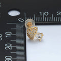 24K Gold Filled CZ Paved Mushroom Stud Earring | AB-1241