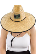 High Life 420 Hemp Patch Straw Lifeguard Hat NATURAL/BLACK / ONE SIZE
