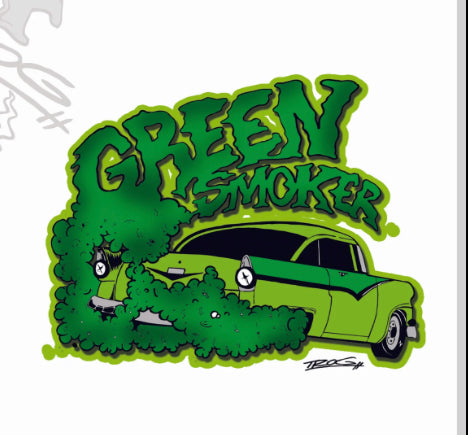 Sticker.  Green Smoker Sticker - Trog