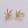 Gold Hemp Leaf Earrings