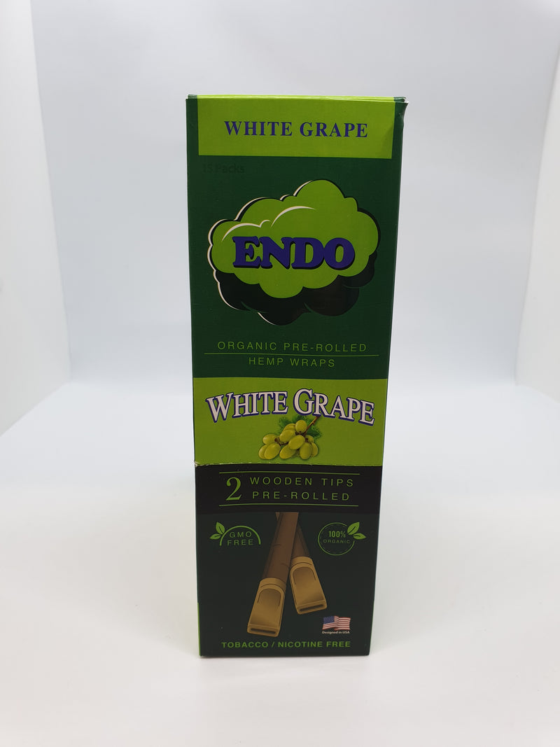Endo Pre Rolled Hemp Wraps With Wooden Tips - White Grape