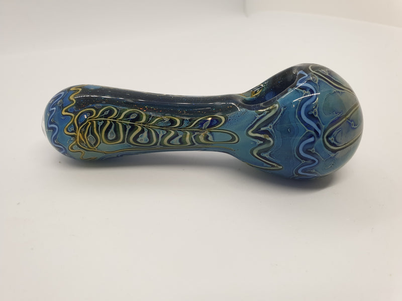 Glass pipe.    Blown Glass Pipe Blue Hazes