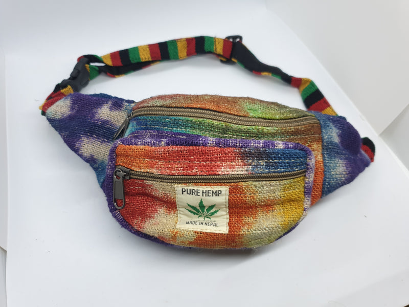 Dyed Hemp Moon Bag