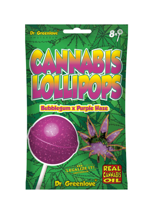 Lollipops. CANNABIS BUBBLEGUM X PURPLE HAZE 8-PACK