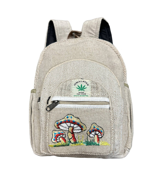 RIB2296  Hemp Mushroom Mini Backpack