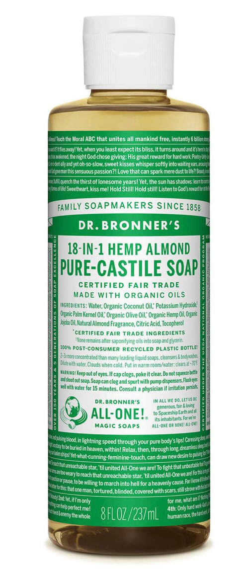 Dr Bronners 18 in 1 Hemp Almond Pure Castile Soap 237ml