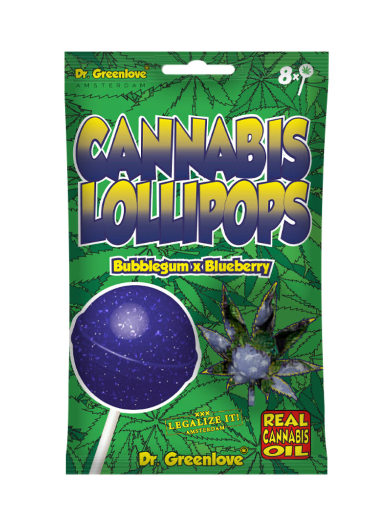 Lollipops.   CANNABIS BUBBLEGUM X BLUEBERRY 8-PACK