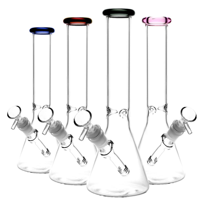 Glass Beaker Water Pipe | 11" | 14mm F | Colors Vary