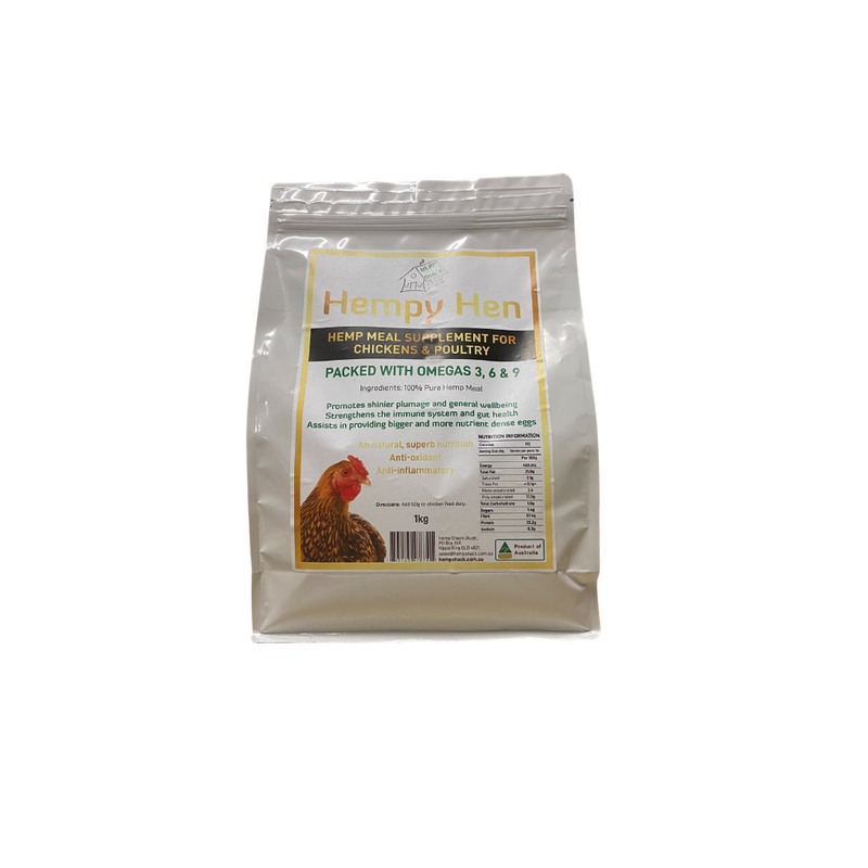 HEMPY HEN HEMP MEAL SUPPLEMENT FOR CHICKENS & POULTRY 1KG