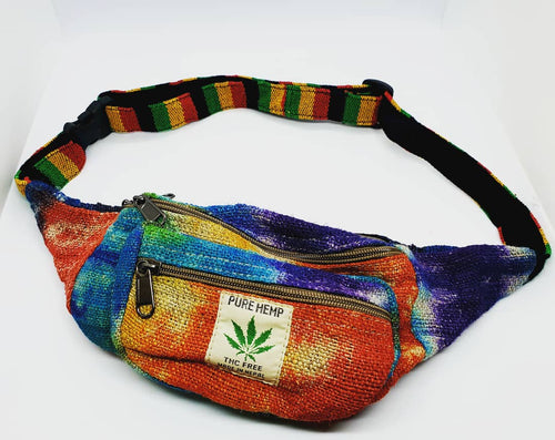 Dyed Hemp Moon Bag