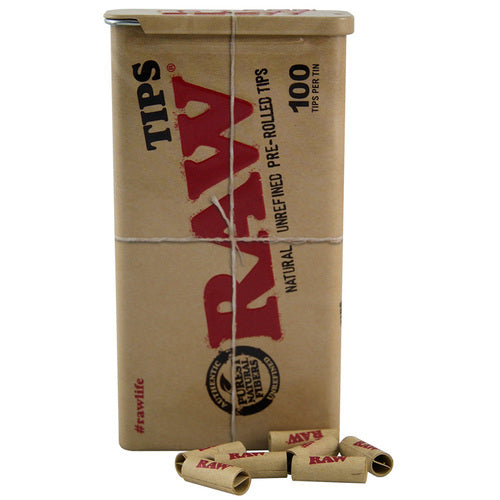 RAW Pre Rolled Tips 100 Pack Tin