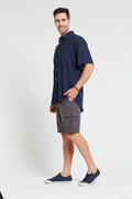 Braintree s14 New Mens Hemp Rayon Relax Fit Short Sleeve Shirt-Navy