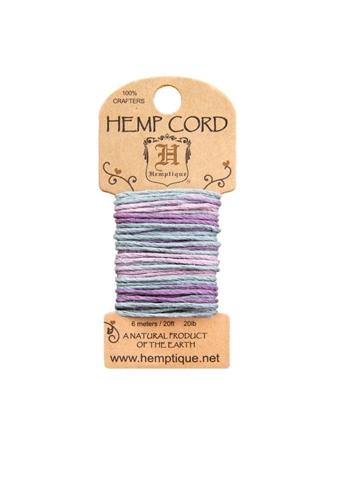 Hemp Cord Mini Card Variegated #20 ⌀ 1mm - Pastel 