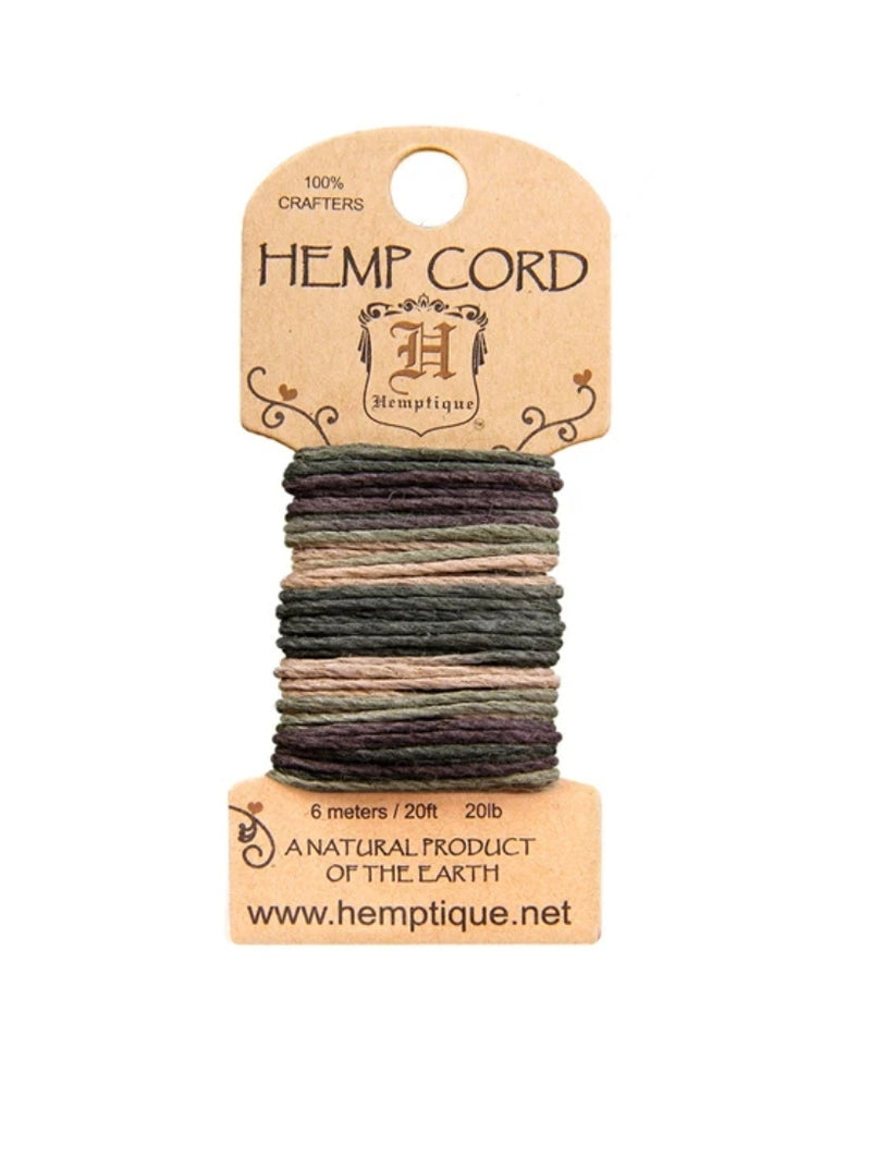 Hemp Cord Mini Card Variegated #20 ⌀ 1mm - Camo #517847