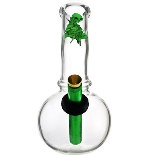 Green Alien Bubble Glass Waterpipe – 18cm