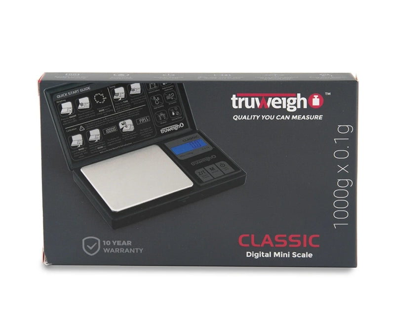 TRUWEIGH CLASSIC DIGITAL SCALE 1000G X 0.1G BLACK