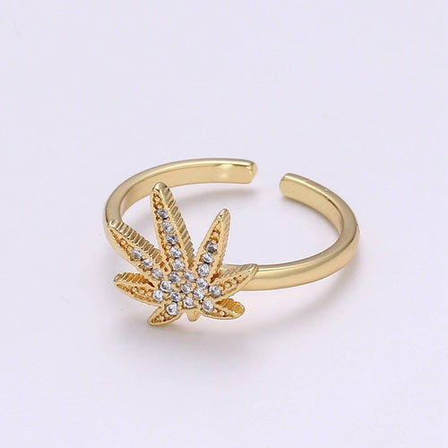 Mary Jane Ring | Studded Cannabis Ring