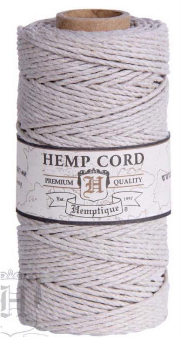 Hemp Cord 62.5 Meters - Natural 1.8 mm thick