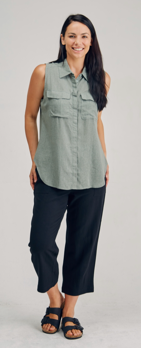 LST2165 Ladies Bamboo Hemp Sleeveless Shirt