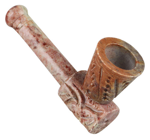 Stone pipe.      Carved Stone Hand Pipe - 3.5"