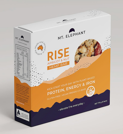 Mt. Elephant - Rise Apricot & Nut Hemp Bar Box