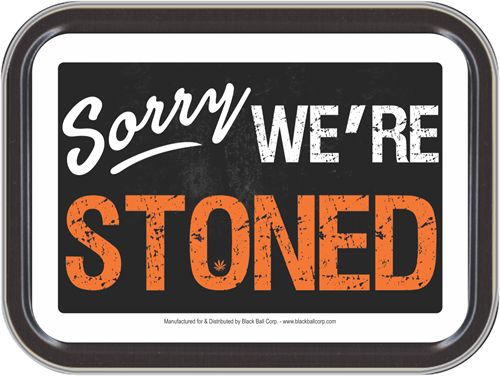 Stash tin large.   Sorry We’re Stoned