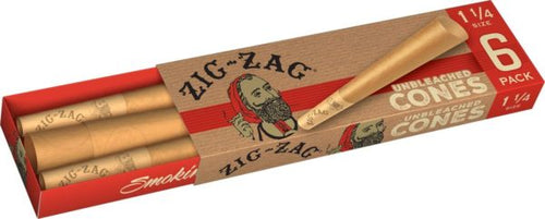 Zig Zag Unbleached 1 1/4 Size Cones | 6pk