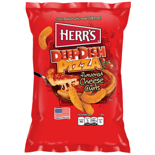 HERR'S DEEP DISH PIZZA FLAVORED CHEESE CURLS