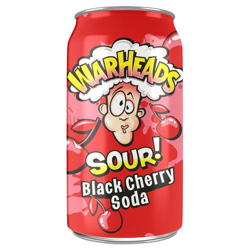 WARHEADS SOUR BLACK CHERRY USA SOFT DRINK CAN (355ML)