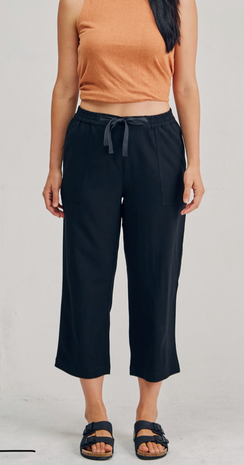 LSB2184 Ladies Hemp Cotton 7/8 Elastic Waist Pant