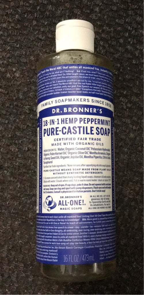 Dr Bronner’s 18 in 1 hemp peppermint pure castle soap 473ml
